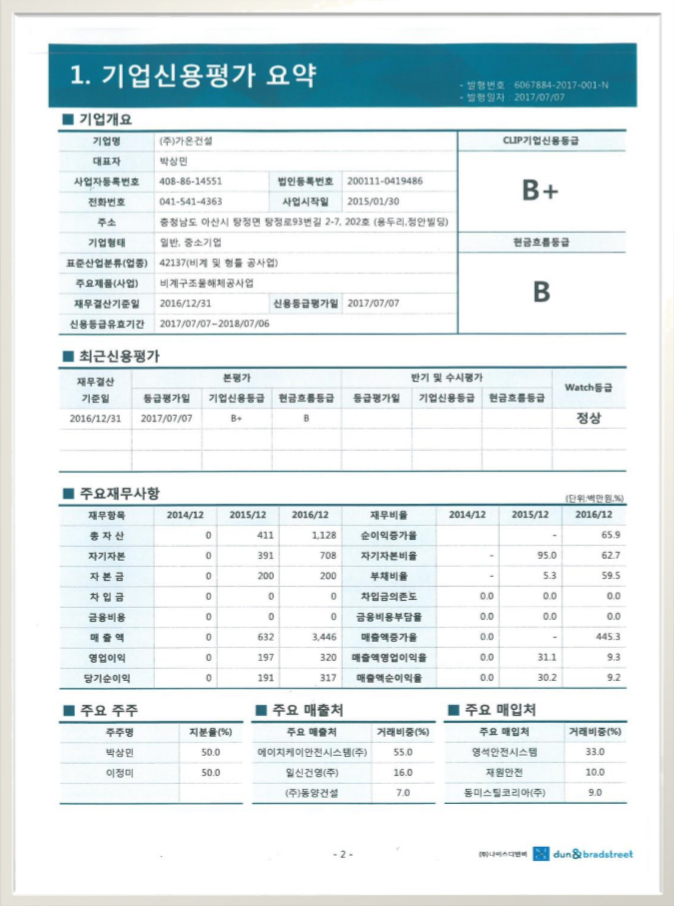 기업신용평가서 이미지